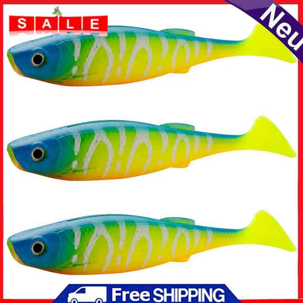 3pcs Soft Fish Bait Artificial T Tail Wobblers Minnow Fishing Lure (Style C)