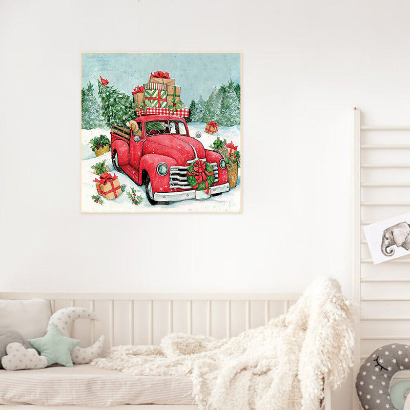 5D Christmas Car Diamond Painting Round Drill Rhinestone Picture Craft for Gift