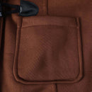 Thicken Solid Hooded Trench Coat Horn Buckle Women Outerwear (Coffee 3XL)