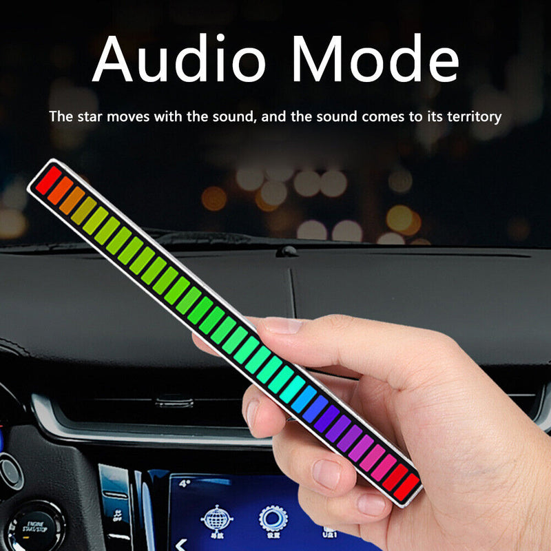 Pickup Rhythm Lights RGB Voice Control Music Light Stick Car Decor (White)