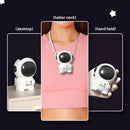 Mini Electric Fan Cute Astronaut Bladeless Spaceman Neck Air Cooler (Black)