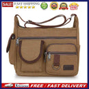 Canvas Men Messenger Bag Casual Multi Pockets Student Travel Shoulder Handb