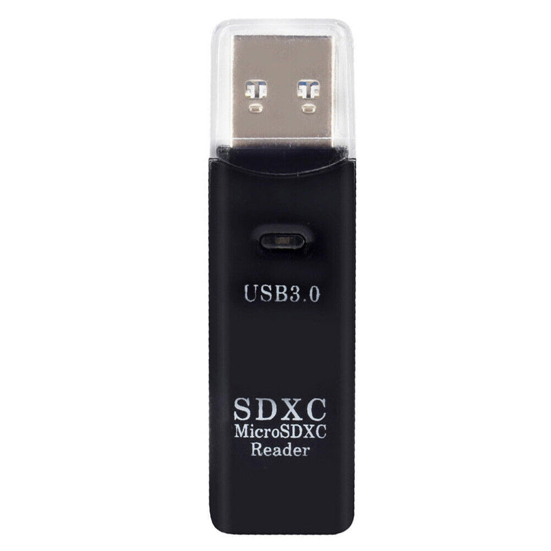TF Card Reader 2 in 1 USB 3.0 Memory Drive Free Cardreader Adapter (Black) Newly