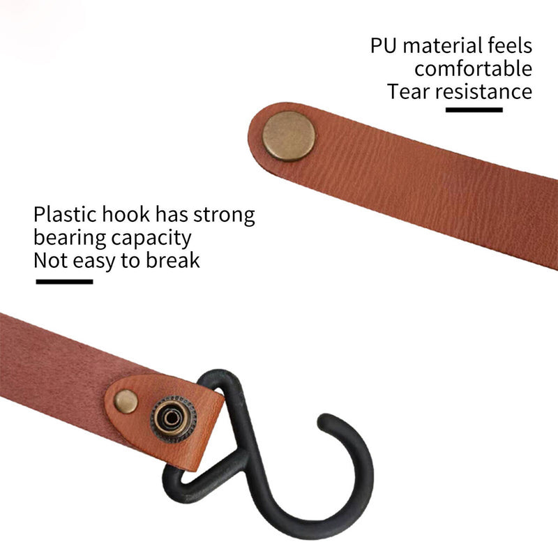 Camping Leather Hook - 4 Pcs Kitchen Drying Pot Hiking Rack Hook Outdoor Tool