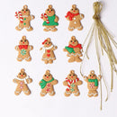 10pcs Xmas Gingerbread Man Tree Pendant Bedroom Exquisite Hanging Decor (S)