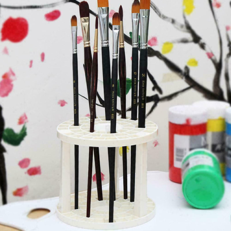 Art Supplies Multi Bin Paint Brush Pen Holder Round J4G8 PlasticL Drawing A9U5