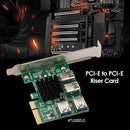 PCI-E Extender Adapter 1 to 4 PCI-Express Slot USB 3.0 Riser Multiplier Card