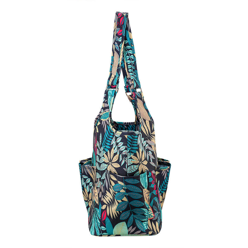 Oxford Cloth Leaf Wool Crochet Hooks Storage Bag Thread Yarn Tote (Blue) Newly