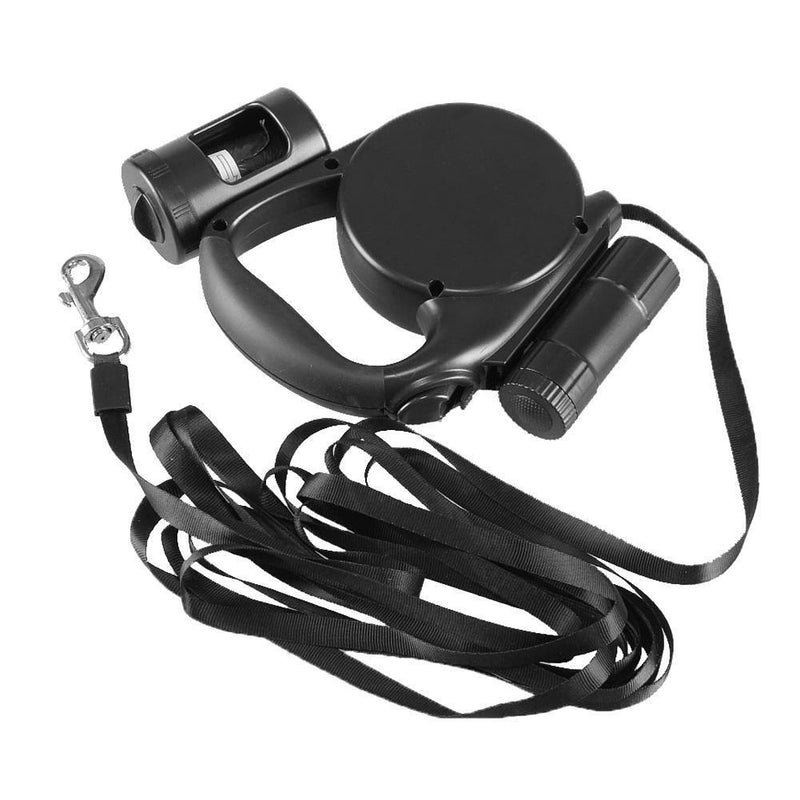 Automatic Retractable LED Pet Dog Leash with Garbage Bag Walking Traction R