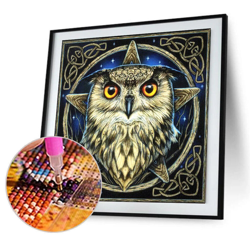 5D Diamond Painting Kit DIY Star Owl Full Round Drill Mosaic Picture Decor