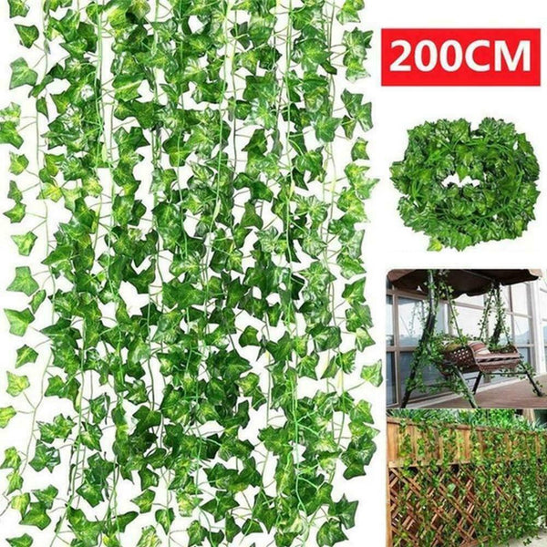 Ivy Leaf Garland Green Plant Plastic Vine Foliage Home Garden 2M Decor F2L0