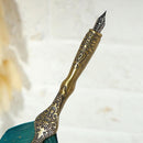Retro with Nib Ink Bottle Calligraphy Feather Dip Pen Kit (Dark Green) Newly