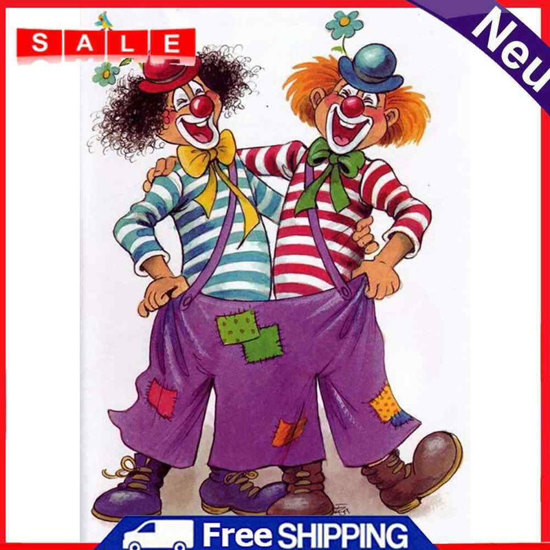 Clowns 5D DIY Full Round Drill Diamond Painting Handmade Digital Rhinestones Kit