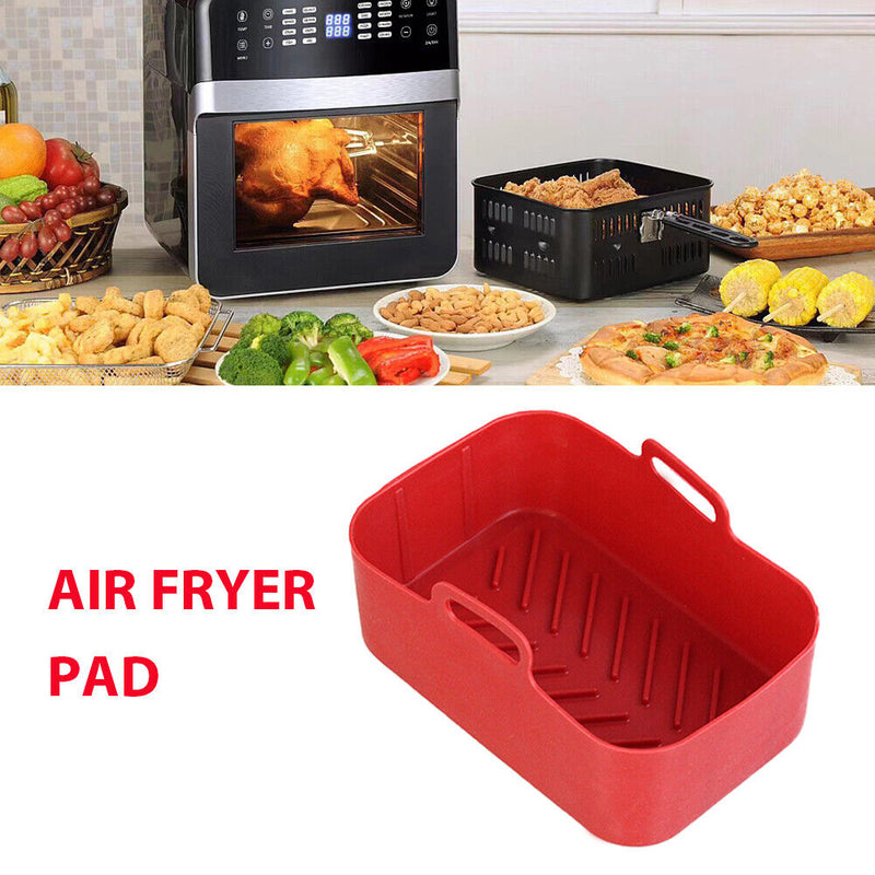 #A Silicone Air Fryer Liner Square Oven Microwave Baking Fryer Pans Pot Basket M