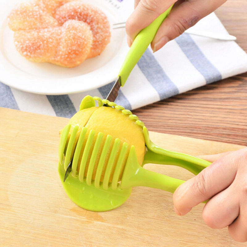 Plastic Potato Tomato Slicer Kitchen Slice Assistant Fruit Cutting Holder
