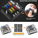 YJ-FB014 6 Ways 32V Blade Fuse Box Terminal Block Holder Case for Car Boat Newly