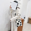 Fashion Autumn Winter Handbag Flower Fluffy Women Plush Crossbody Shoulder Bags
