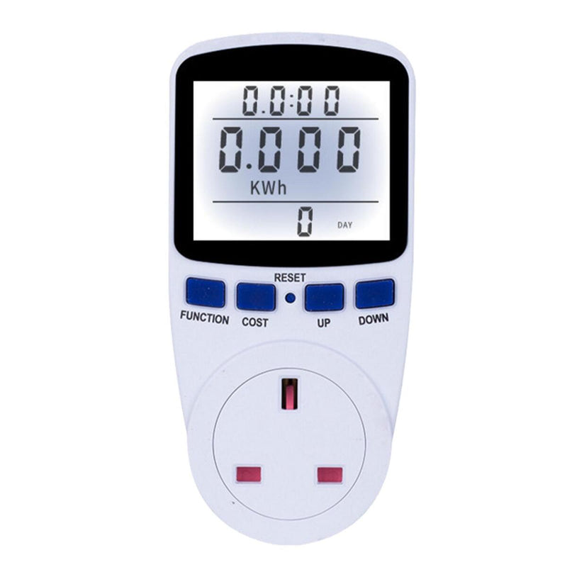 1*UK Plug Electricity Power Consumption Meter Energy Monitor Watt Kwh Analyzer~