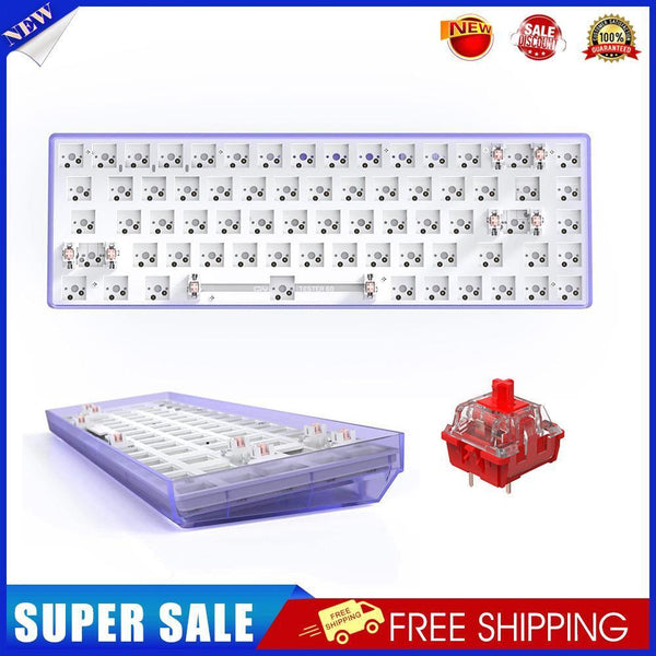 Hot Swap Keyboard Kit Bluetooth-compatible with 72pcs Red Shafts (Purple)