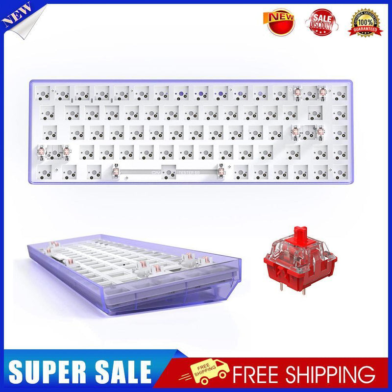 Hot Swap Keyboard Kit Bluetooth-compatible with 72pcs Red Shafts (Purple)