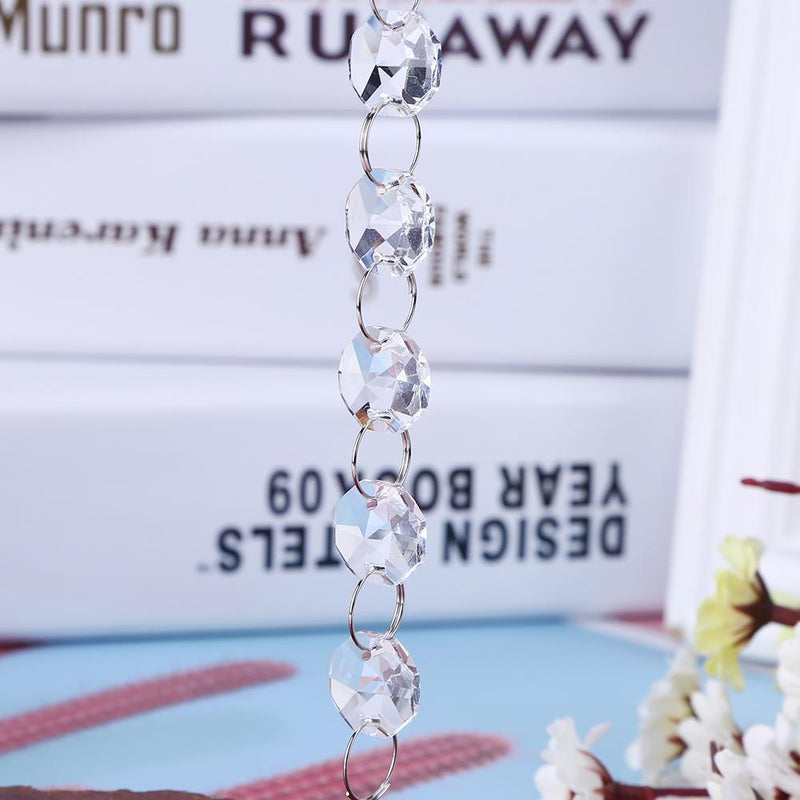 Crystal Glass Door String Tassel Curtain Beads String Wedding Decor (White)