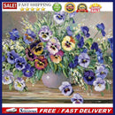 Painting By Numbers Kit DIY Flowers Hand Painted Canvas Oil Wall Art Picture