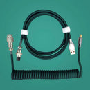 2"" 1 Coiled Aviator Wire Type-C Cable Mechanical Keyboard Aviation Connector