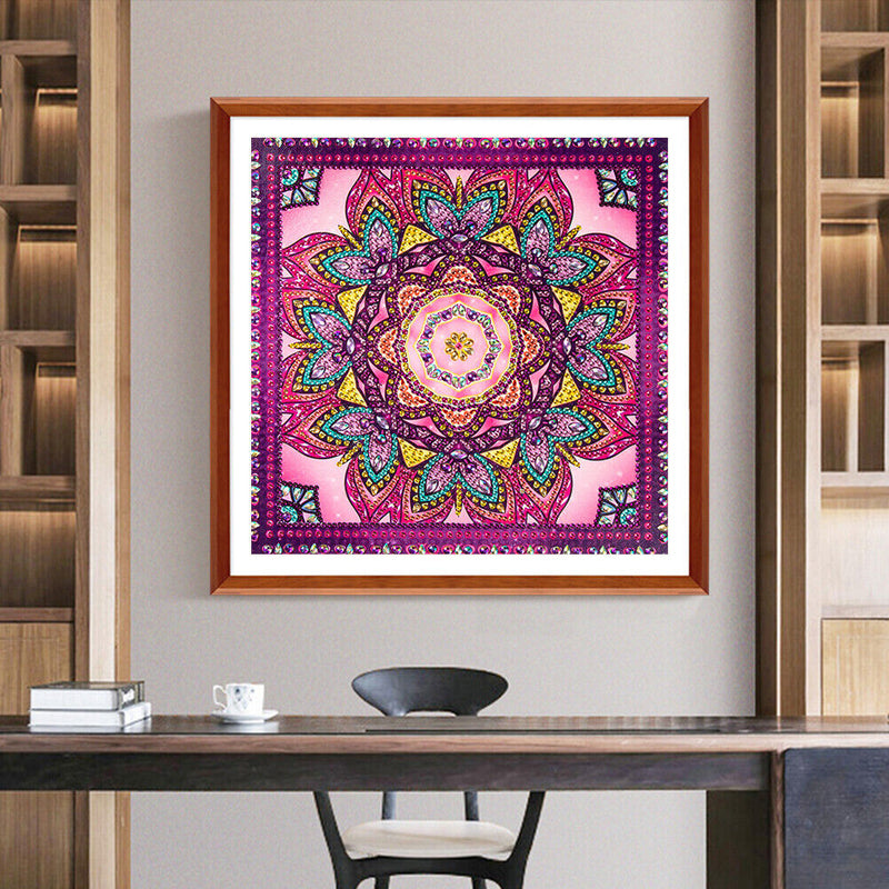 DIY 5D Mosaic Mandala Flower Part Special Shape Diamond Painting Kit (B073)