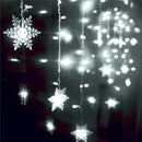 4m LED Snowflake Icicle Lamp Curtain String Lights Christmas Decor (EU CW) Newly