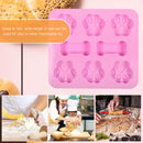 Cake Fondant Molds - Dog Paw & Bone Shape - Silicone Candy Gummy Mold Pink