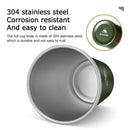 #A 350ml 4pcs Stainless Steel Water Mugs Camping Tableware Picnic Drinking Cups
