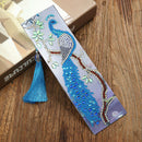 Leather Diamond Painting Special Shaped Tassel Blue Peafowl DIY Bookmark Newly