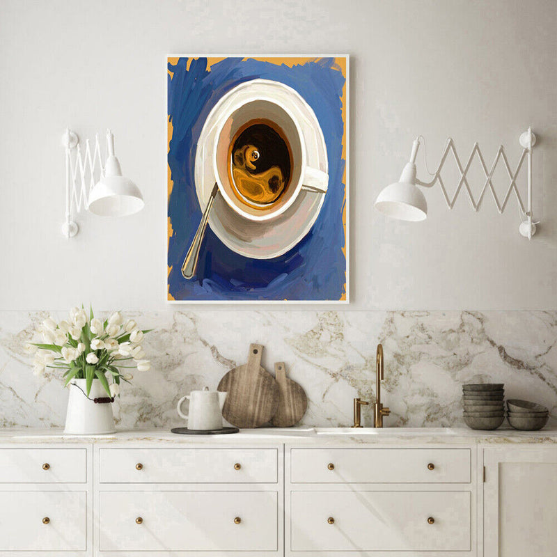 Paint By Numbers DIY Oil Canvas Pictures Hand Painted Abstract Coffee Kit Gift