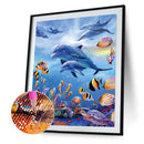 5D Diamond Painting Kit Dolphin Square Diamond Mosaic Picture Art