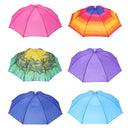 5pcs Head Umbrella Anti-Rain Fishing Anti-Sun Umbrella Hat (C)