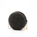 Fashion Plush Crossbody Handbag Women Small Round Chain Shoulder Messenger Bag