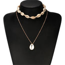 Women Beach Jewelry Cowry Seashell Pendant Bohemian Multilayer Shell Necklace
