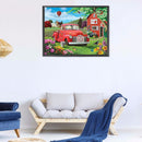 5D Diamond Painting Kit Red House and Car Full Round Drill Rhinestone DIY