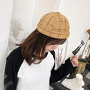 Plaid Docker Pumpkin Cap Women Men Beanie Skullcap Brimless Hat (Yellow)