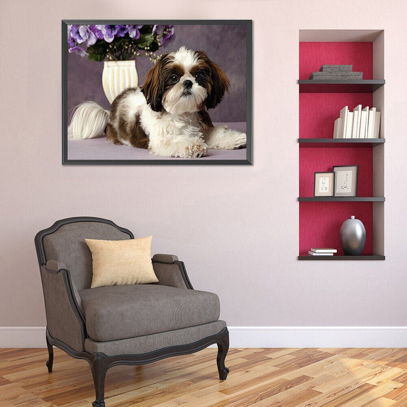 5D DIY Diamond Painting Puppy Full Drill Rhinestone Mosaic Art Picture Craft