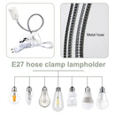 360 Degrees Flexible Lamp Holder E27 Base Light Socket Gooseneck Clip (2) Newly