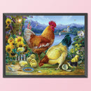 Full Cross Stitch 11CT Cotton Thread DIY Chickens Handmade Stamped Needlework