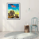 5D DIY Diamond Painting Kits Independence Day Soldier Full Round Drill Wall Arts