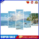 #A Full Cross Stitch 11CT 5 Panels Sailboat DIY Craft Home Decoration Hanging Pa