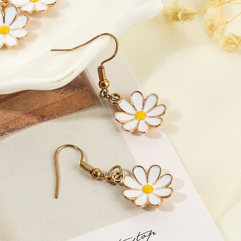 Enamel earring charms Flower Pendants Flower Charm Daisy Charm Daisy Flower