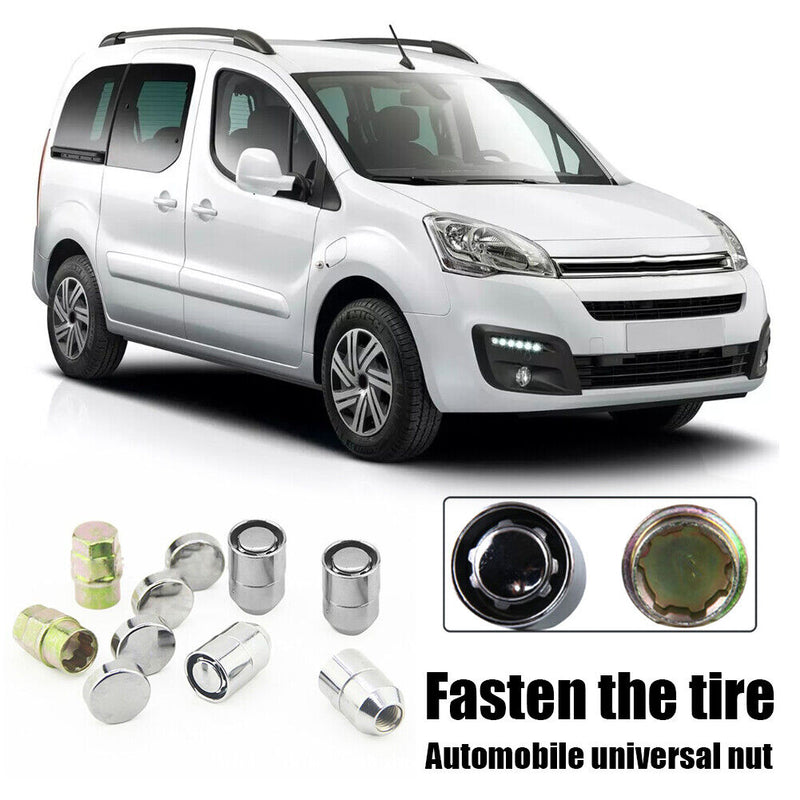 4pcs M12x1.5 12mmx1.25 Anti Theft Lug Nuts Universal Wheel Nuts + 2 Keys Se