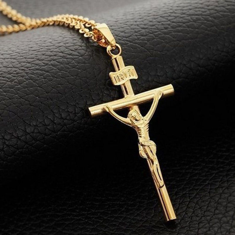 Sale Long Jewelry Women Men Necklace INRI Crucifix Jesus Chain Cross Pendant
