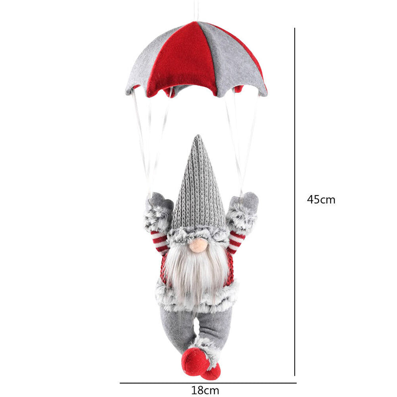 Xmas Tree Hanging Toys Festive Ornament Gnome Parachutes for Home Door Wall Hook