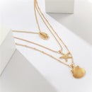 Women Beach Jewelry Multilayer Shell Necklace Cowry Seashell Pendant Bohemian
