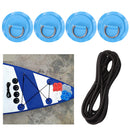 Stainless Steel D Ring Pad Patch 2.5m Rope Kit for Paddle Board (Blue) Newly